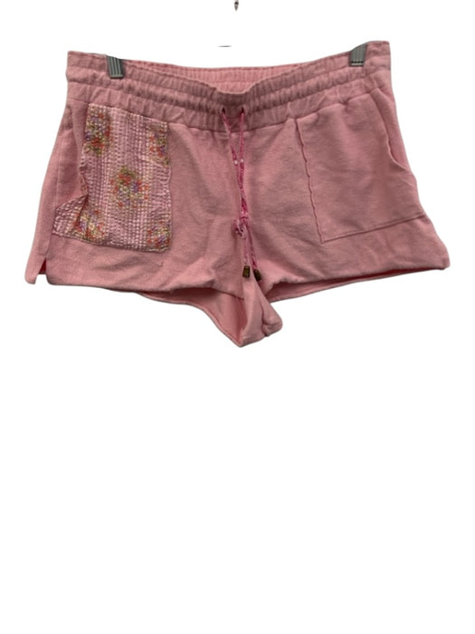 Love Shack Fancy Size Medium Pink Cotton Blend Elastic Drawstring Waist Shorts Pink / Medium