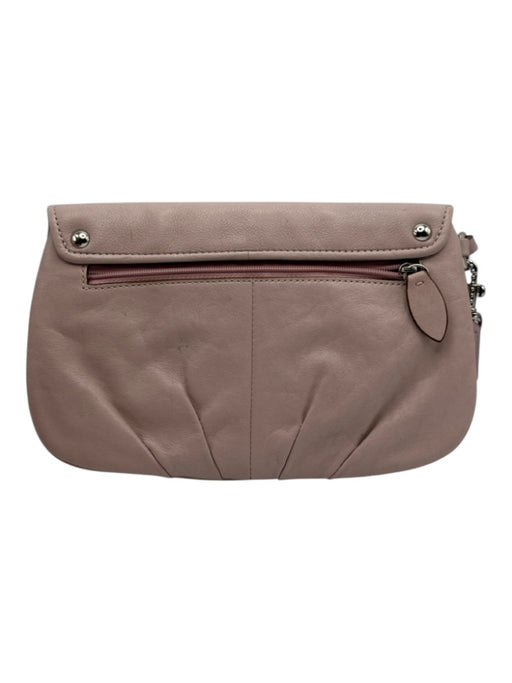 Coach Lavender Leather Pleated Silvertone hardware Wristlet Lavender