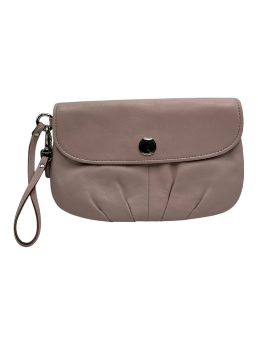 Coach Lavender Leather Pleated Silvertone hardware Wristlet Lavender