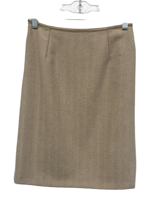 Gucci Size XS/S Beige Cashmere & Wool Herringbone Side Zip Skirt Beige / XS/S