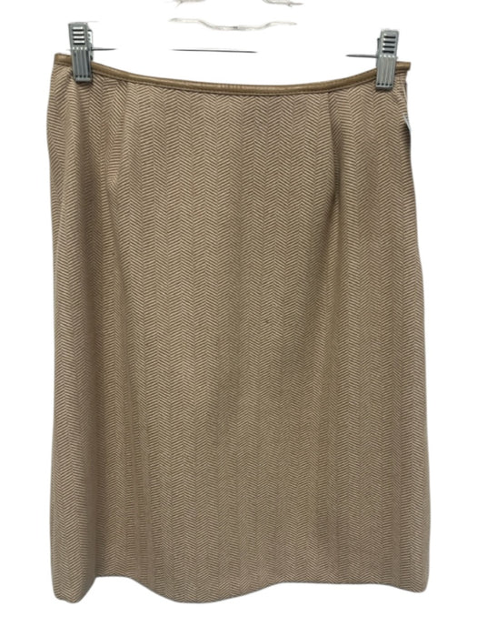Gucci Size XS/S Beige Cashmere & Wool Herringbone Side Zip Skirt Beige / XS/S