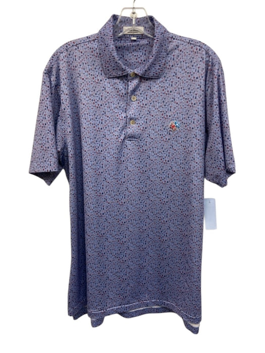 Peter Millar Size M Blue Synthetic Glasses Polo Athleisure Men's Short Sleeve Blue / M
