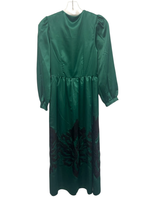 Nikasha Size XXS Green Polyester V Neck Long Sleeve Zip Close Maxi Dress Green / XXS