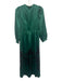 Nikasha Size XXS Green Polyester V Neck Long Sleeve Zip Close Maxi Dress Green / XXS