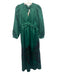 Nikasha Size XXS Green Polyester V Neck Long Sleeve Zip Close Maxi Dress Green / XXS