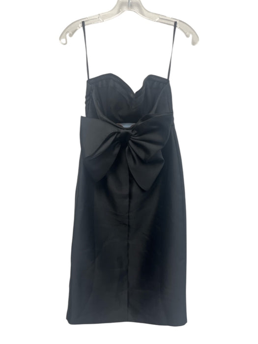 Hutch Size 2 Black Polyester Sweetheart Neckline Leg Slit Zip Close Midi Dress Black / 2