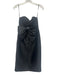 Hutch Size 2 Black Polyester Sweetheart Neckline Leg Slit Zip Close Midi Dress Black / 2