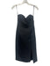 Hutch Size 2 Black Polyester Sweetheart Neckline Leg Slit Zip Close Midi Dress Black / 2