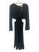 Likely Size 2 Black Poly Blend Cut Outs Texture Zip Back Long Sleeve Dress Black / 2