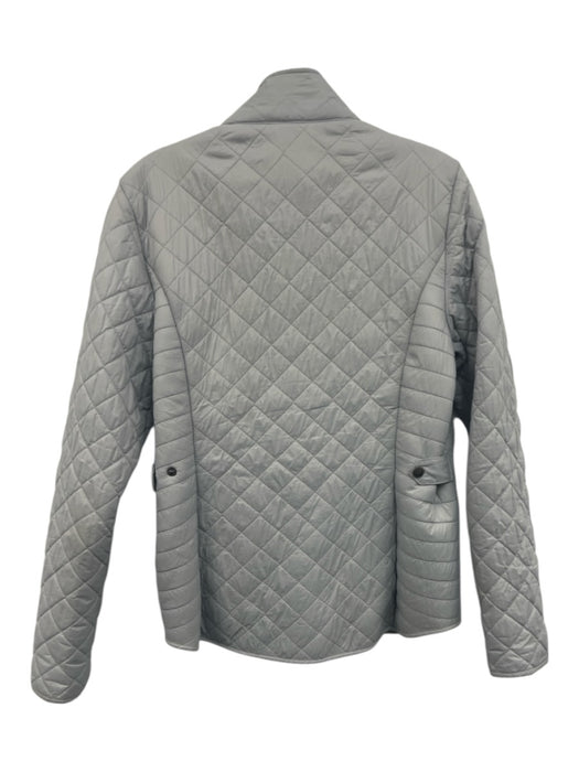 Barbour Size 8 Grey No Fabric Tag Quilted Fleece Lined Zip Front Jacket Grey / 8