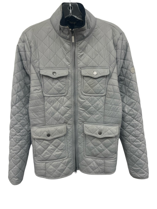 Barbour Size 8 Grey No Fabric Tag Quilted Fleece Lined Zip Front Jacket Grey / 8