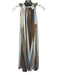 Banana Republic Size XSP Tan & Rust Polyester Sleeveless Striped Neck Tie Dress Tan & Rust / XSP