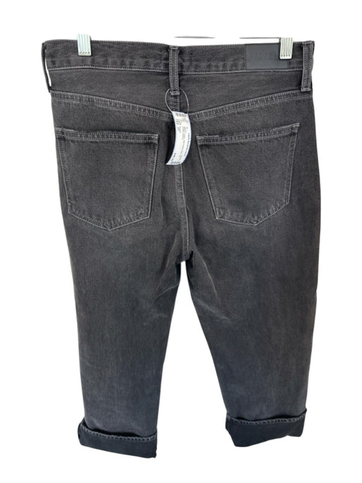 Pistola Size 27 Black Cotton High Waist Wide Leg Cuffed Jeans Black / 27