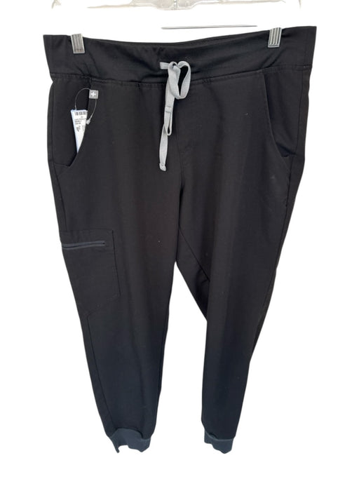 Figs Size MP Black Cotton Blend Drawstring Jogger Scrubs Pants Black / MP