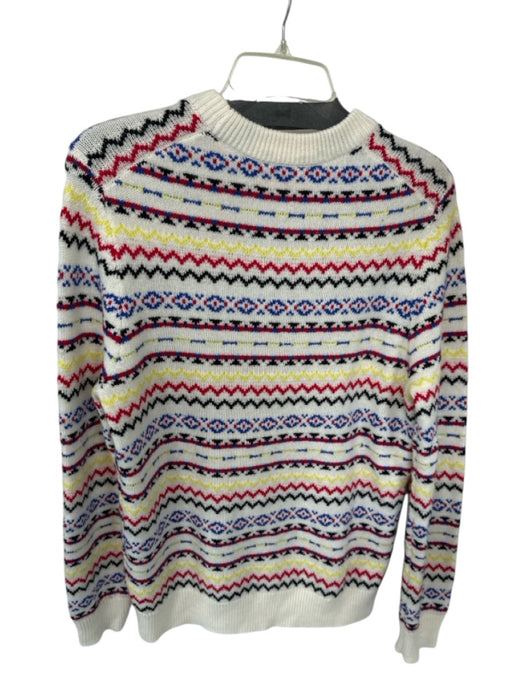 Guest in Residence Size S Cream, Blue & Yellow Wool & Cashmere Chevron Sweater Cream, Blue & Yellow / S