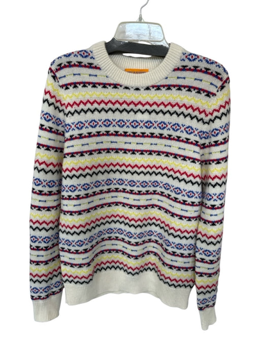Guest in Residence Size S Cream, Blue & Yellow Wool & Cashmere Chevron Sweater Cream, Blue & Yellow / S