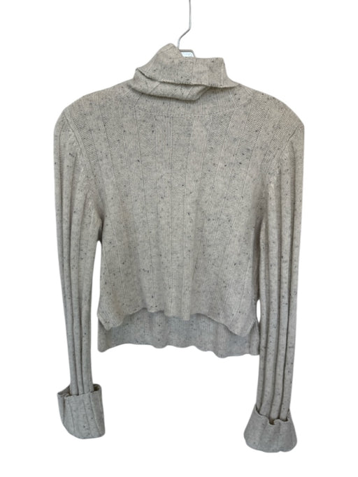 Loveshackfancy Size XS Light Gray & Black Cashmere Turtle Neck Knit Sweater Light Gray & Black / XS