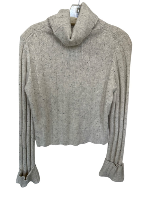 Loveshackfancy Size XS Light Gray & Black Cashmere Turtle Neck Knit Sweater Light Gray & Black / XS