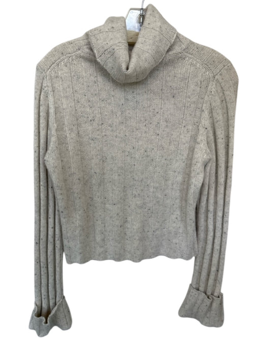 Loveshackfancy Size XS Light Gray & Black Cashmere Turtle Neck Knit Sweater Light Gray & Black / XS