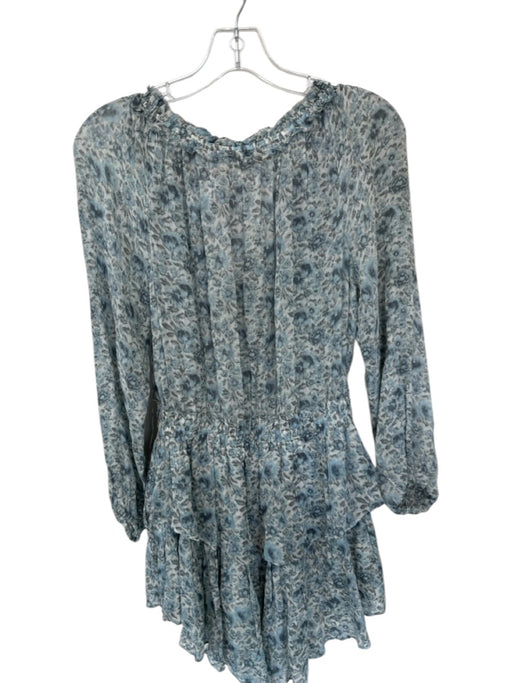 Loveshackfancy Size XS Slate Blue & Gray Viscose Long Balloon Sleeve Dress Slate Blue & Gray / XS