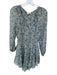 Loveshackfancy Size XS Slate Blue & Gray Viscose Long Balloon Sleeve Dress Slate Blue & Gray / XS