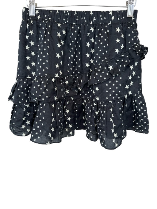Loveshackfancy Size XS Black & White Cotton & Silk Elastic Waist stars Skirt Black & White / XS
