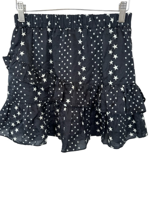 Loveshackfancy Size XS Black & White Cotton & Silk Elastic Waist stars Skirt Black & White / XS
