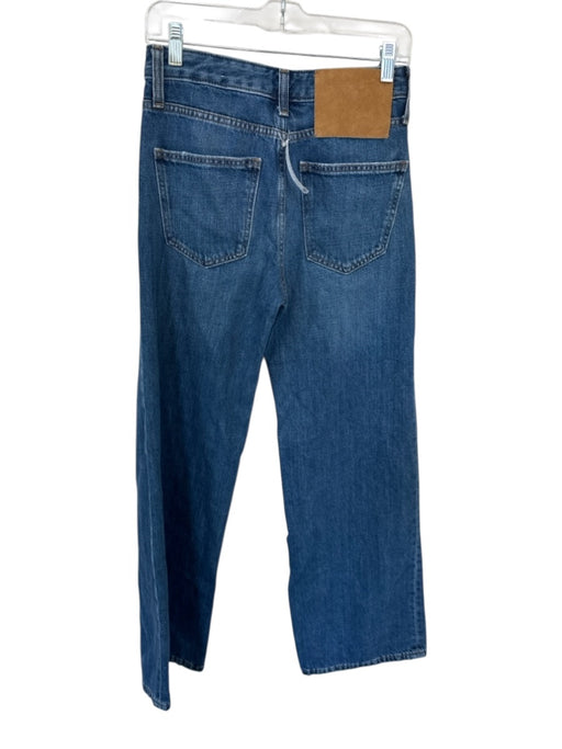 Zara Size 2 Dark Wash Cotton High Waist Wide Leg Jeans Dark Wash / 2
