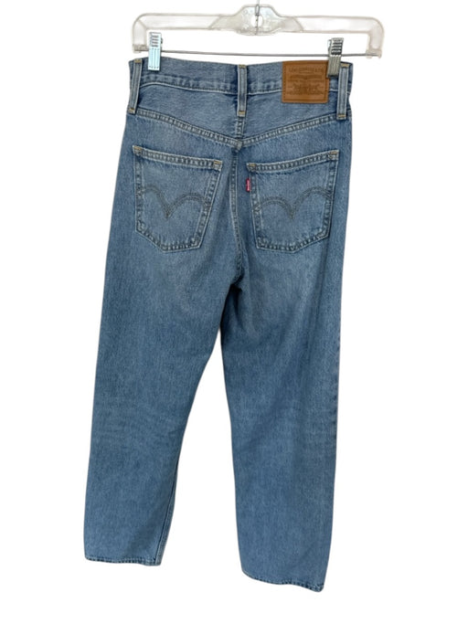 Levi's Size 24 Med Light Wash Cotton High Waist Straight Leg Jeans Med Light Wash / 24