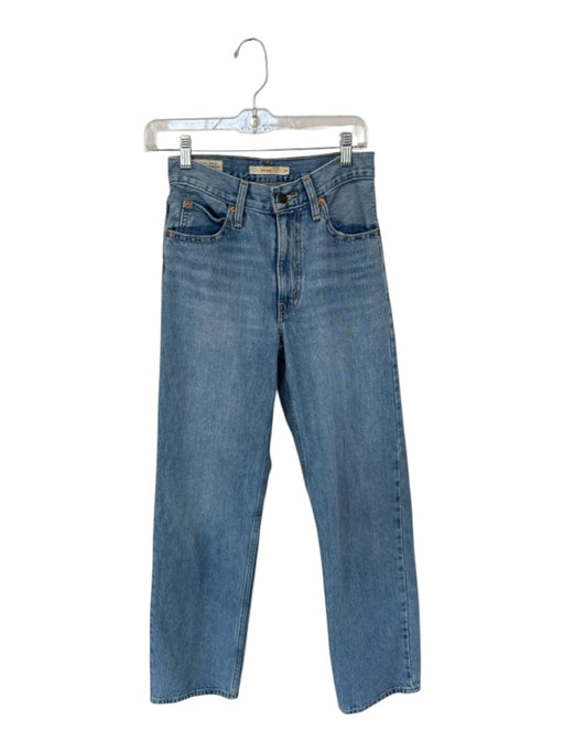 Levi's Size 24 Med Light Wash Cotton High Waist Straight Leg Jeans Med Light Wash / 24