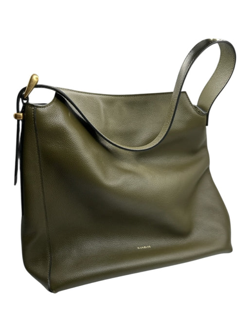 Wandler Green Leather Shoulder Strap Magnetic Close Shoulder Bag Bag Green / S