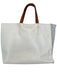 Marni Blue, White &  Brown Leather Top Handle Color Block Tote Bag Blue, White &  Brown / S