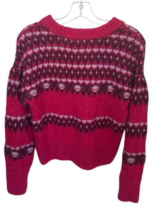 Scotch & Soda Size M Pink & Purple Acrylic & alpaca Crew Neck Geometric Sweater Pink & Purple / M