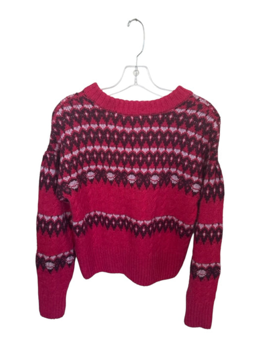 Scotch & Soda Size M Pink & Purple Acrylic & alpaca Crew Neck Geometric Sweater Pink & Purple / M