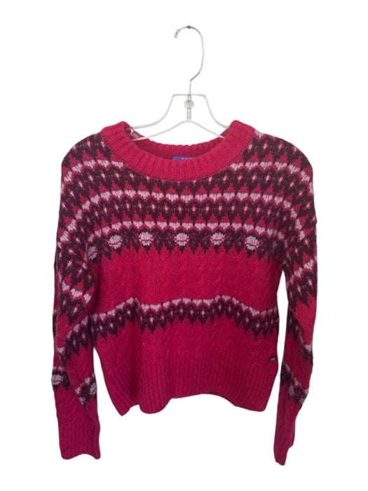 Scotch & Soda Size M Pink & Purple Acrylic & alpaca Crew Neck Geometric Sweater Pink & Purple / M