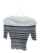 Simkhai Size XS Black & White Rayon Blend Striped Half Sleeve Form Fitting Top Black & White / XS