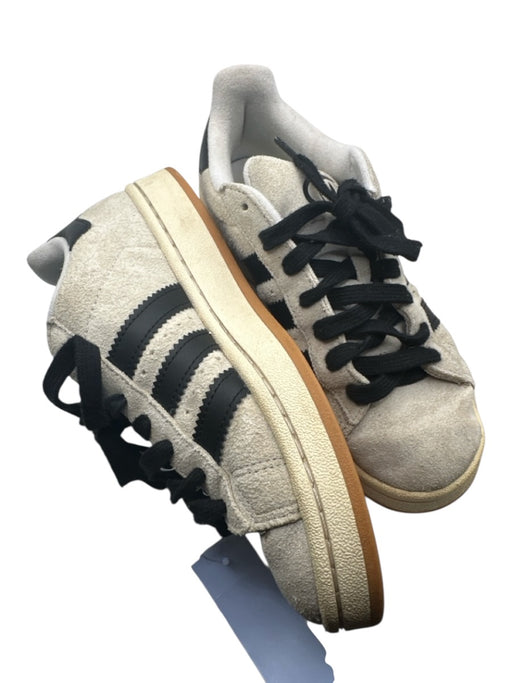 Adidas Shoe Size 7.5 Off White & Black Suede Low Top Athletic thick laces Shoes Off White & Black / 7.5