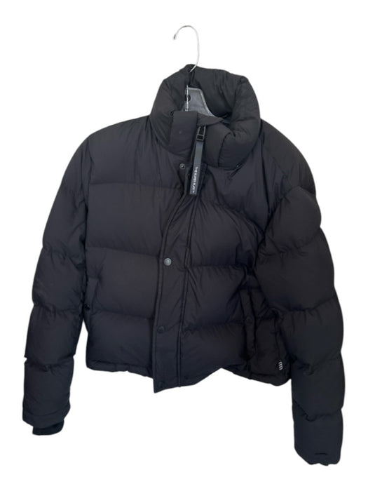 The Super Puff Size S Black Nylon Puffer Collar Zip Up Athletic Jacket Black / S
