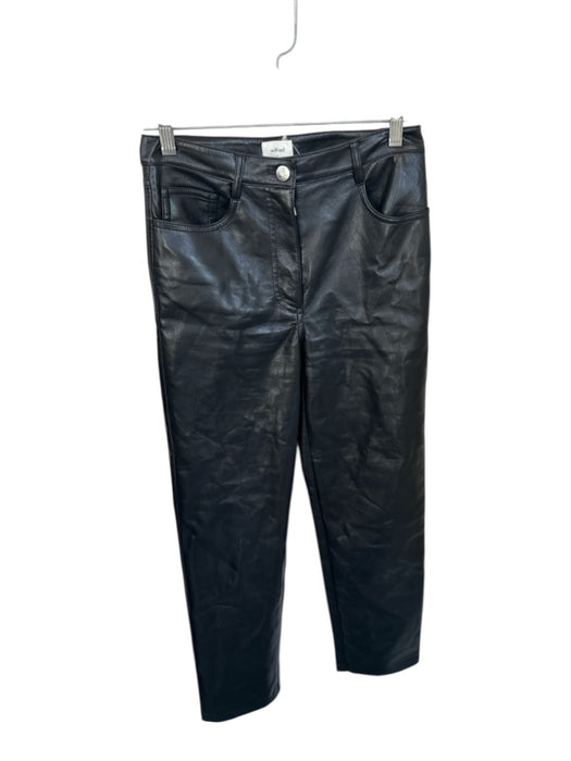 Wilfred Size 2 Black Polyester Vegan Leather Straight Leg High Waist Pants Black / 2