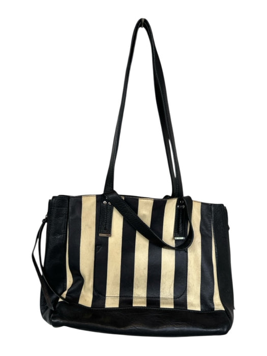 Jerome Dreyfuss Black & Cream Leather Top Handles Striped Long Strap Incl. Bag Black & Cream / M