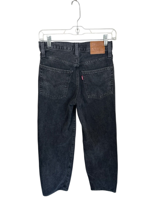 Levi's Size 24 Charcoal Cotton High Rise Wide Leg Washed Jeans Charcoal / 24