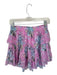 Loveshackfancy Size M Pink & blue Viscose Elastic Flowers Raw Hem Mini Skirt Pink & blue / M