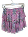 Loveshackfancy Size M Pink & blue Viscose Elastic Flowers Raw Hem Mini Skirt Pink & blue / M
