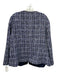 Lafayette 148 Size 16W Blue & White Cotton Blend Tweed Zip Up Jacket Blue & White / 16W