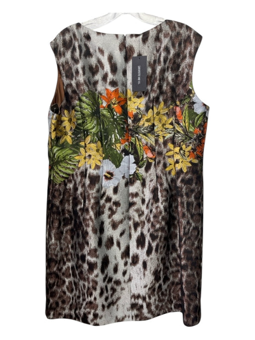 Lafayette 148 Size 16 Brown, Silver, & Multi Polyester Blend Animal Print Dress Brown, Silver, & Multi / 16