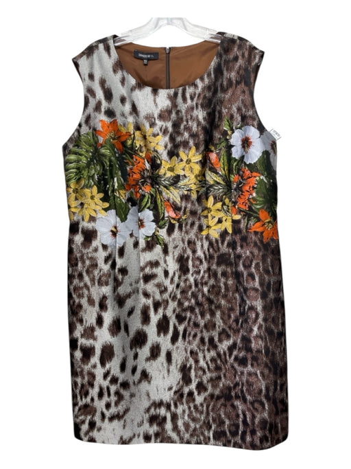 Lafayette 148 Size 16 Brown, Silver, & Multi Polyester Blend Animal Print Dress Brown, Silver, & Multi / 16