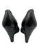 Tory Burch Shoe Size 9 Black Leather Logo Round Toe Wedge Gold Hardware Sandals Black / 9