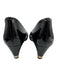 Tory Burch Shoe Size 9.5 Black Patent Leather Round Toe Wedge Sandals Black / 9.5