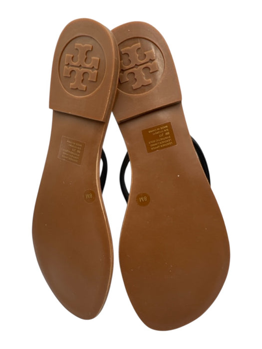 Tory Burch Shoe Size 8 Brown & Black Leather Flip Flop Thong Strap Flat Sandals Brown & Black / 8