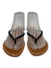Tory Burch Shoe Size 8 Brown & Black Leather Flip Flop Thong Strap Flat Sandals Brown & Black / 8